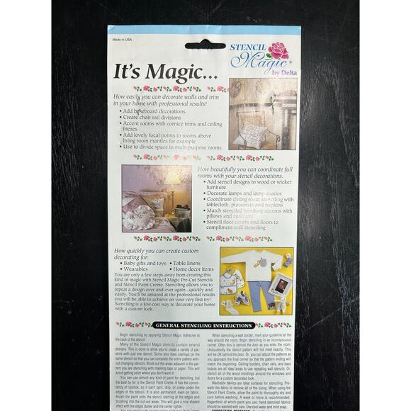 90s Vintage- Stencil Magic By Delta- Gothic Cornice Trim No. 95 305 0012 NWT - Picture 5 of 6